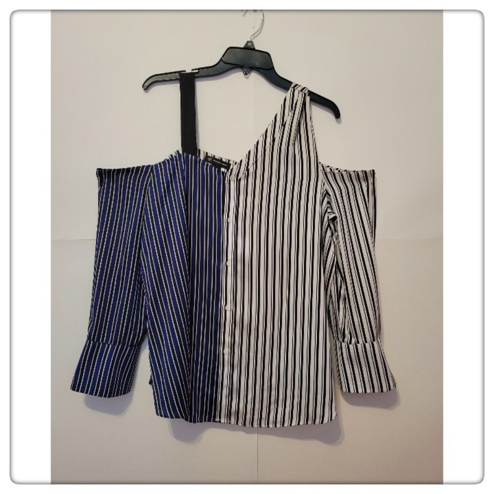 Asymmetric Stripes Blouse